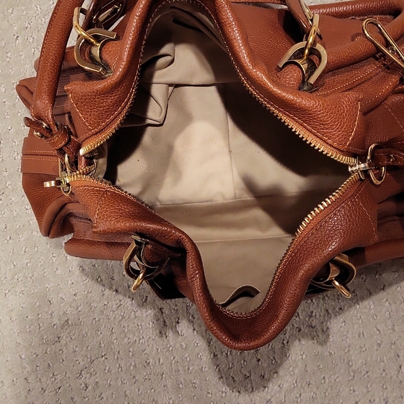 CHLOE Marcie medium leather satchel in rust - Picture 8 of 16